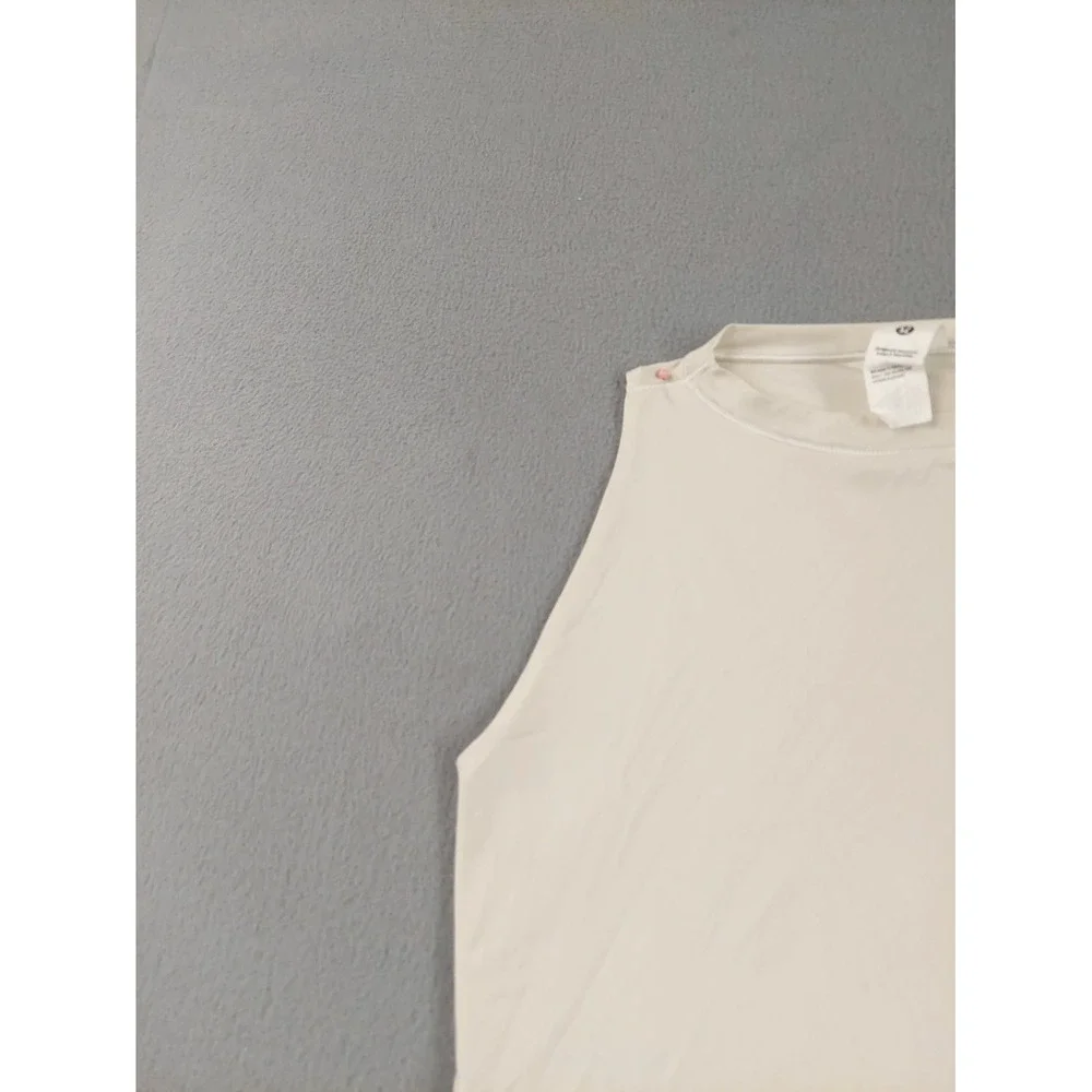 Lululemon Women Bodysuit XS Beige Ribbed Snap Gusset Thong Seamless High Neck